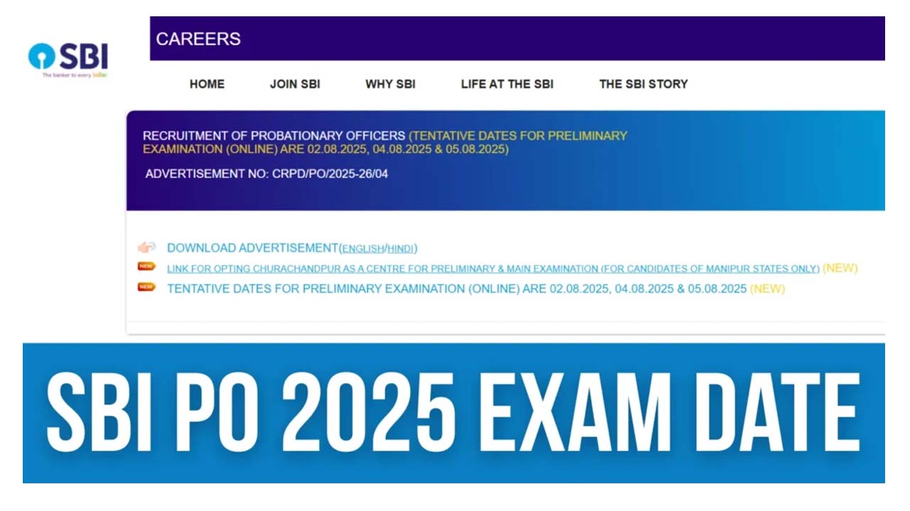sbi po exam dates 2025